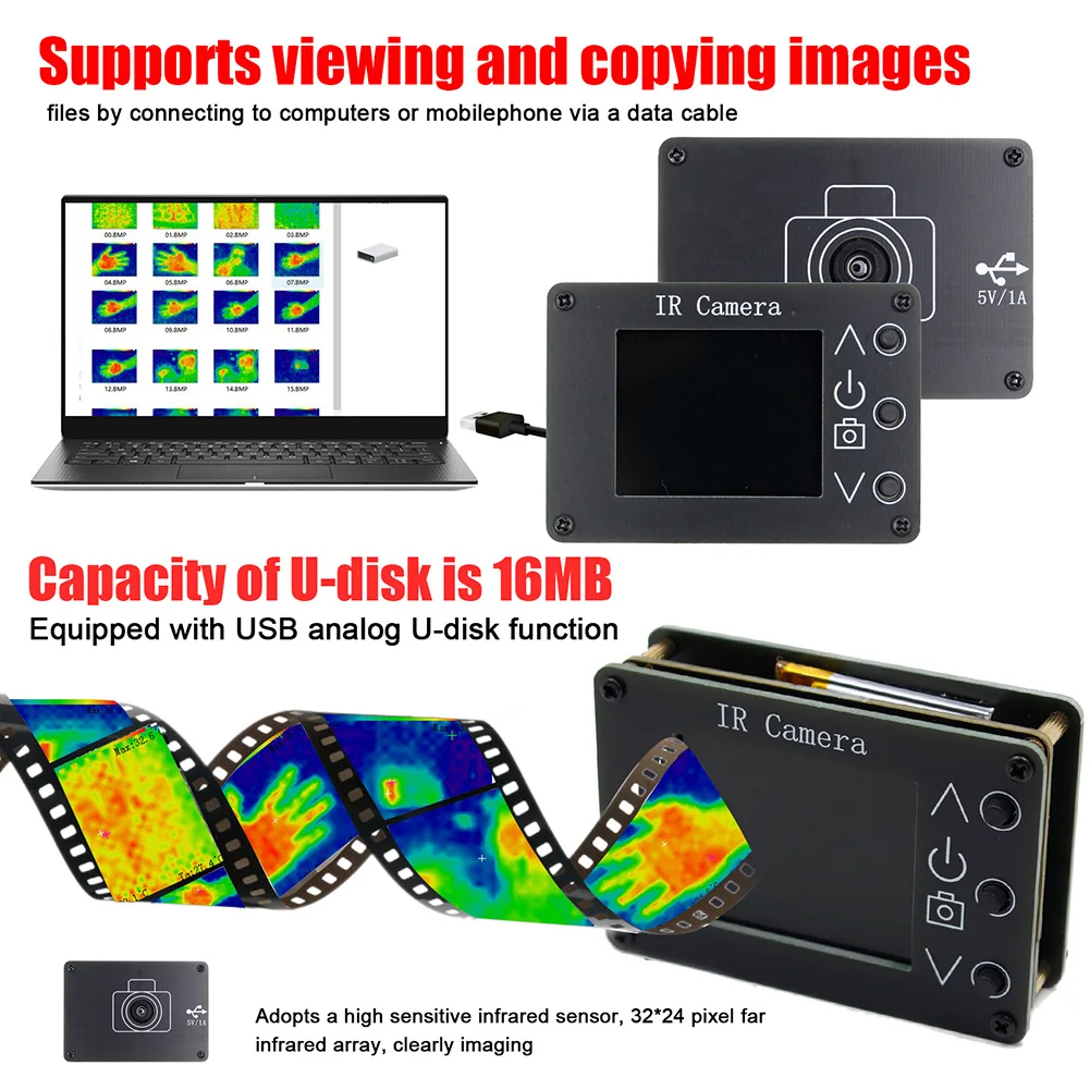 Infrared Temperature Sensor 1.8 Inch Temperature Detector 160*120 Pixel TFT Screen Portable for Household/industrial Use