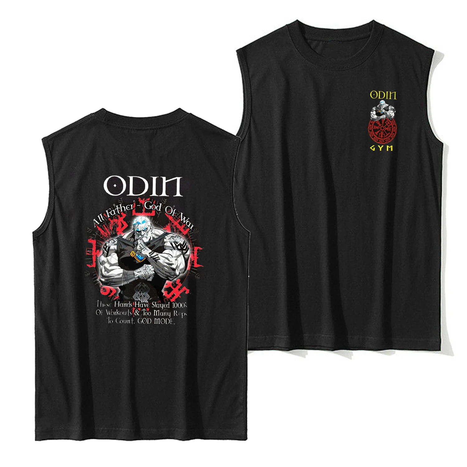 

Norse God Odin Gym Valhalla Fitness Training Vests 100% Cotton O-Neck Tank Tops Summer Casual Mens Sleeveless T-Shirt