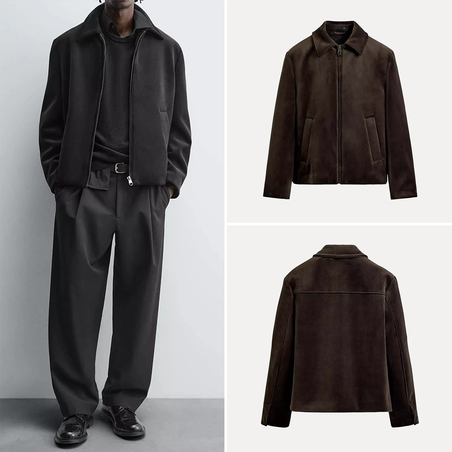 

Slim Fit Jaet на молнии, мужская повседневная модная верхняя одежда, длинный све, молодежный воротник-стойка, обычная длина, осенние новые поступления