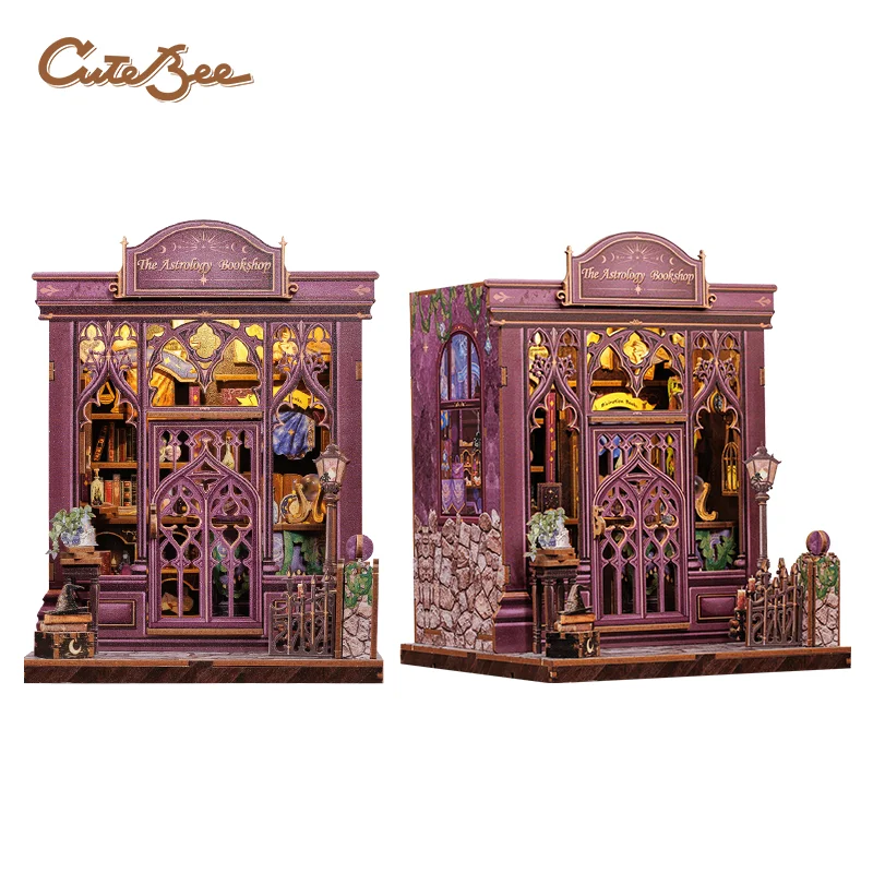 

CuteBee 2025 New Design Diy Craft Kit Puzzle 3d Adultos 3d Wooden Puzzle Wood Book Nook With Night Light