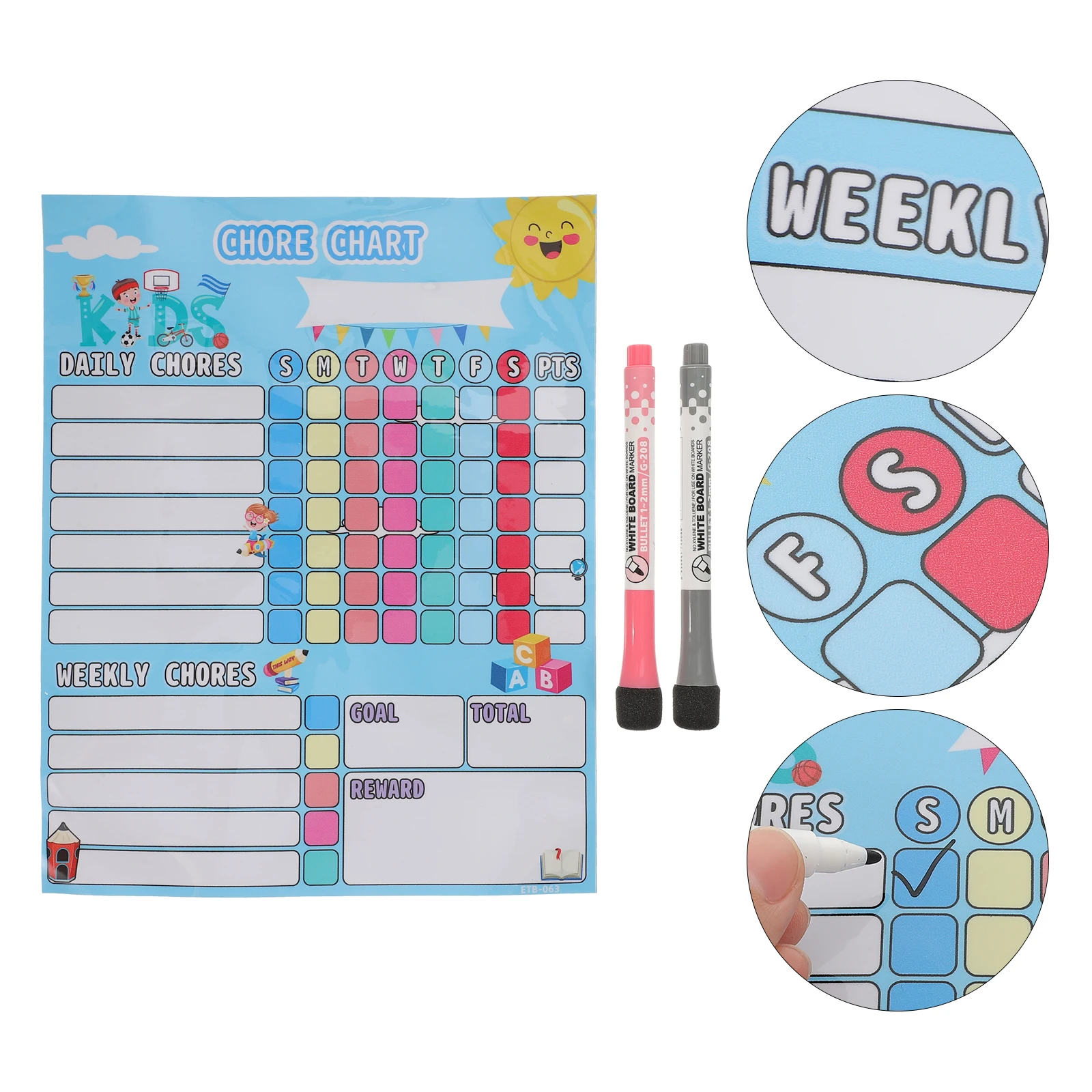 

Magnetic Reward Kids Chore Fridge Calendar Cartoon Accessory Household Behavior Household Behavior Chart Teaching Equipment