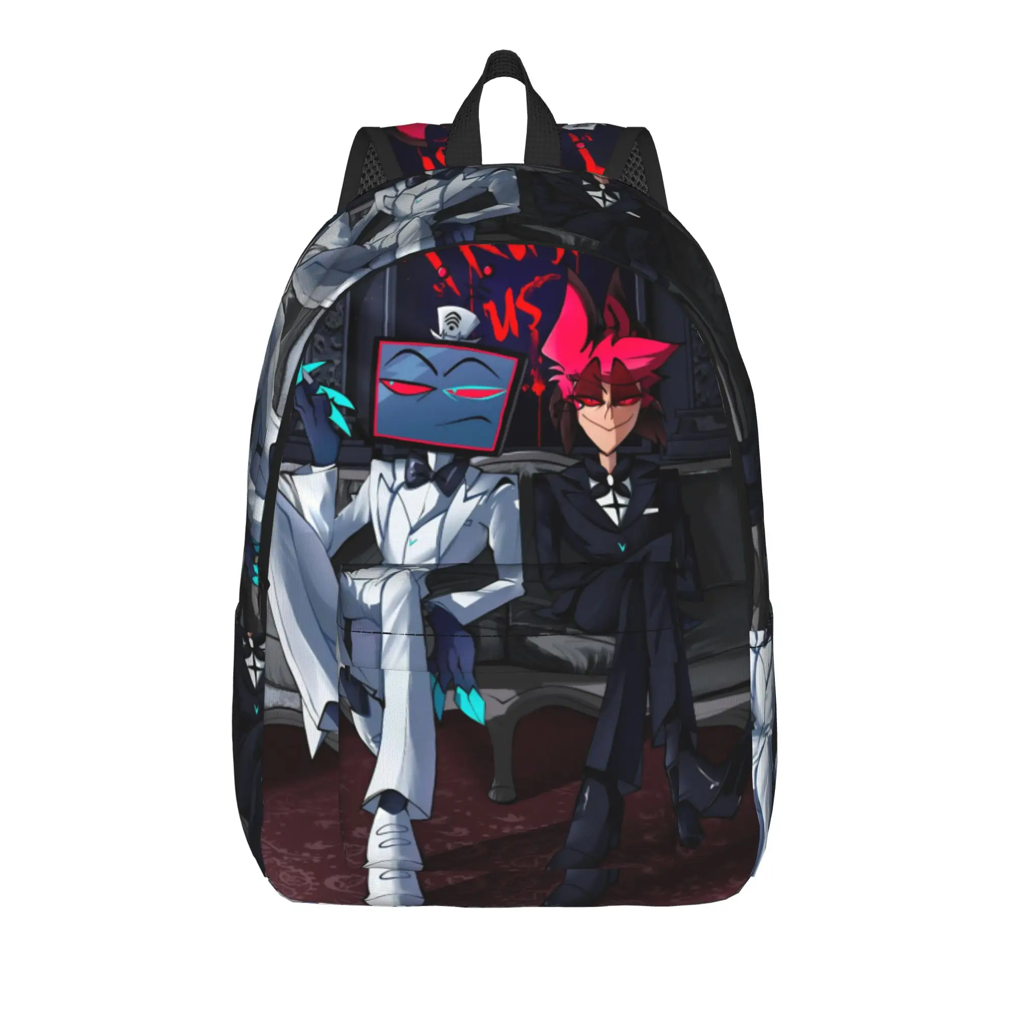 

R-Radiostatic Vox Alastor Backpack for Men Women Teenage High School Work Daypack Laptop Computer Canvas Bags Durable