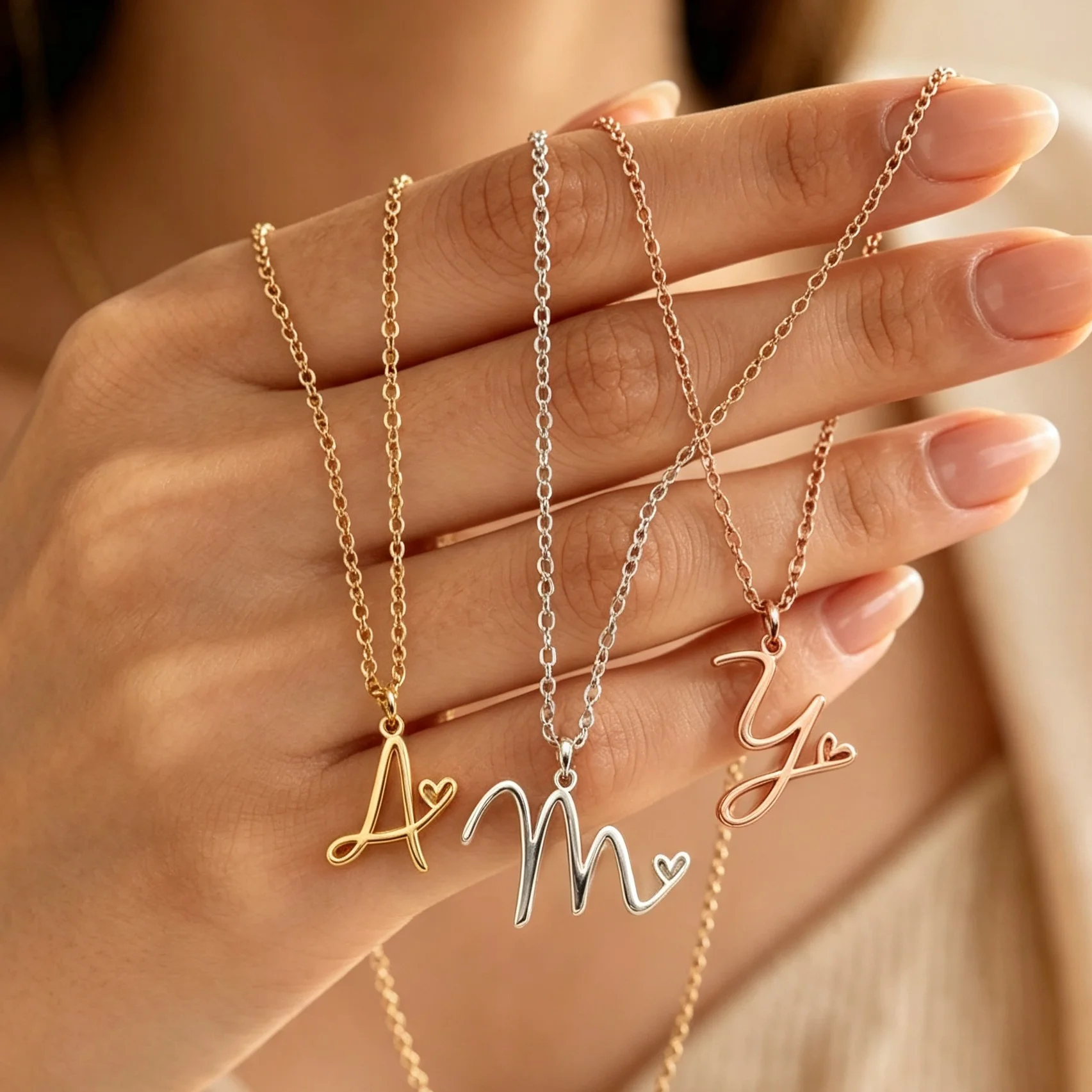 Name Necklace Custom - Kadınlar için Özel Zarif Kalp Şeklinde