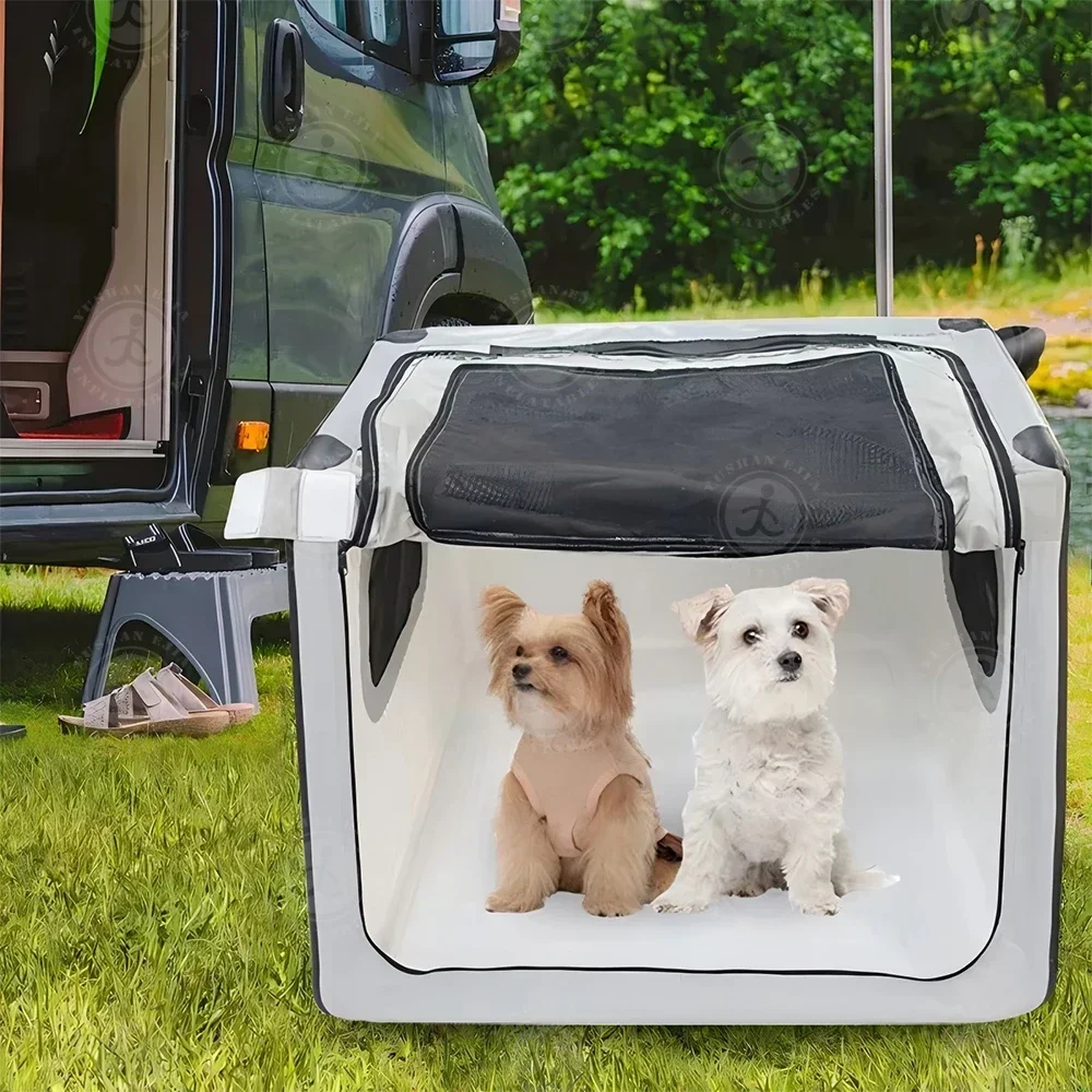 Chenil de Voyage Pliable Gonflable pour Animaux de Compagnie, Boîte de Consignation pour Voiture, Cage d'Nikpour Chien