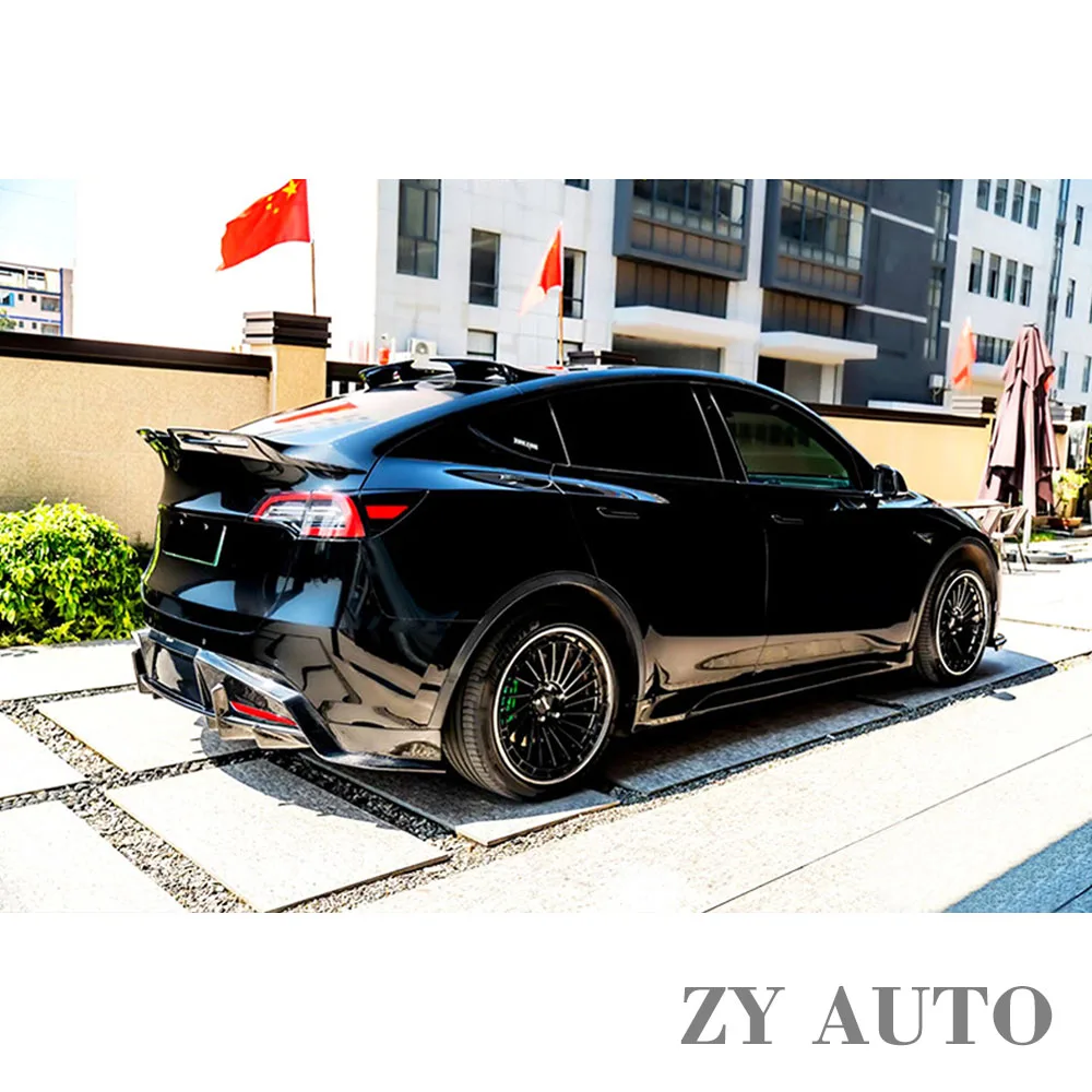 Carbon Fiber 2-Piece Split Roof Spoiler For Tesla Model Y 2019-2024 Rear Window Top Wing Car Exterior Tuning Accessories