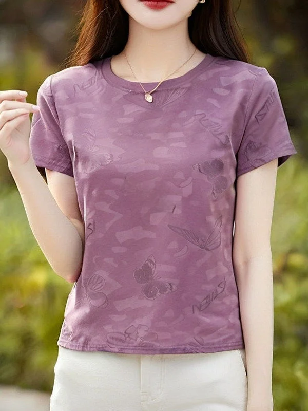 

Новая женская футболка с коротким рукавом и круглым вырезом, универсальная летняя модная футболка с принтом, базовая модель 2026 года