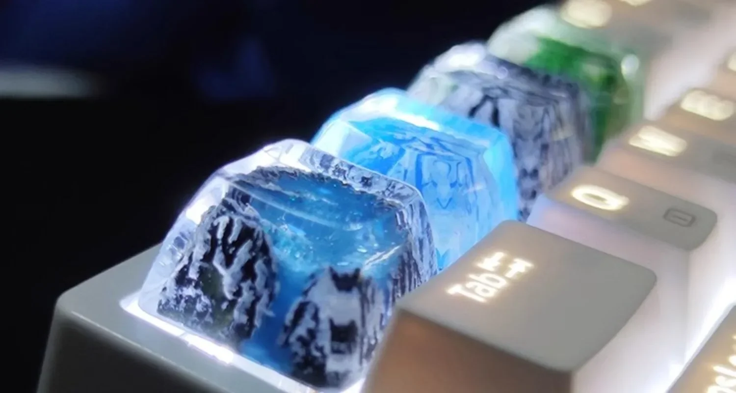 Customized Resin Valley Personalized Transparent Keycaps for Snow Mountain Ruins SA Mechanical Keyboard Keycap Accessories Gifts