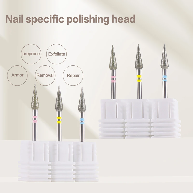 Broca para limpieza de cutículas de cono afilado, broca de carburo profesional para eliminación de esmalte de Gel, herramientas de manicura duraderas, Techs de uñas