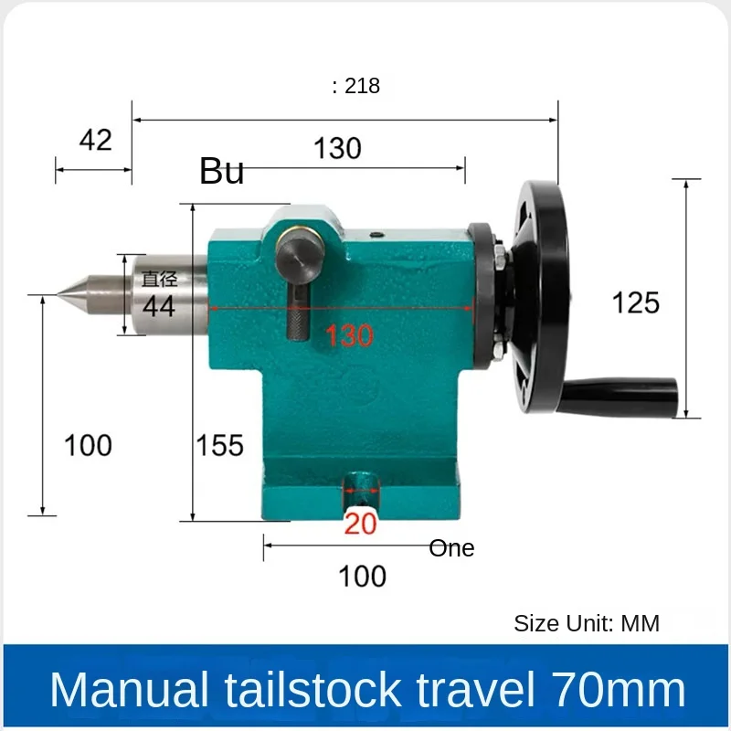 Montagem do cabeçote móvel do torno retrátil DIY, simples e rápido retrátil máquina de miçangas, dedal móvel Top eixo cauda Top