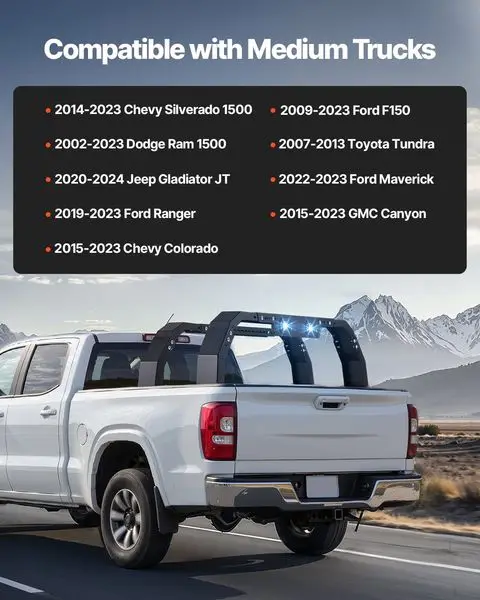 Overland Truck Bed Rack LED fit Ram 1500/Canyon/Silverado 1500/Tundra