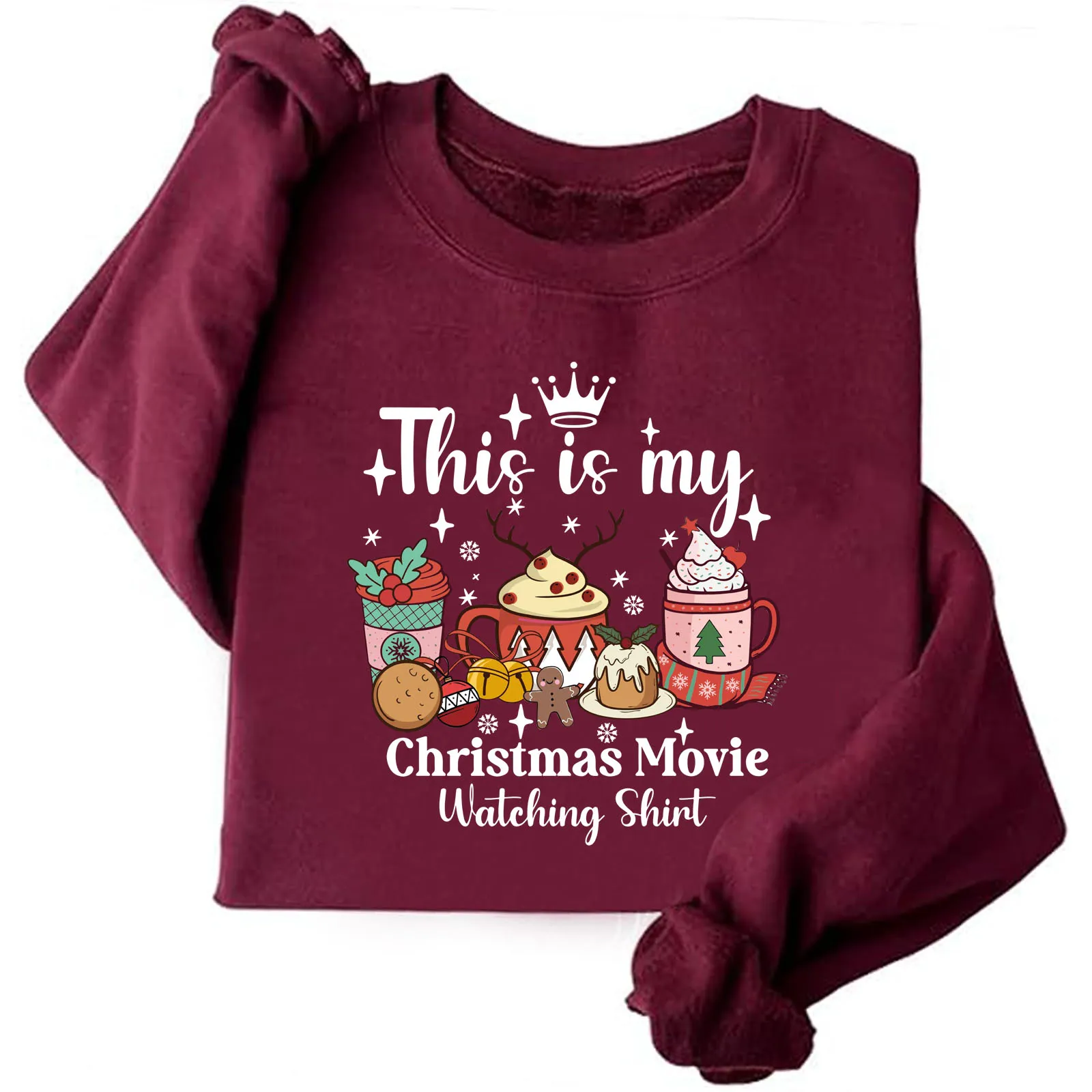 This Is My Christmas Movie Watching Shirt Sweatshirt for Women Christmas Sweatshirts