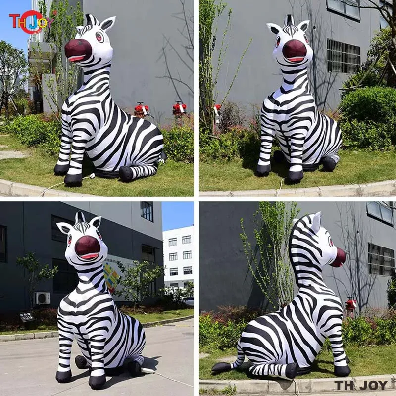 

Outdoor Event Large 5m Inflatable Zebra Customized Giant Advertising Horse Animal Toy For Party Decoration