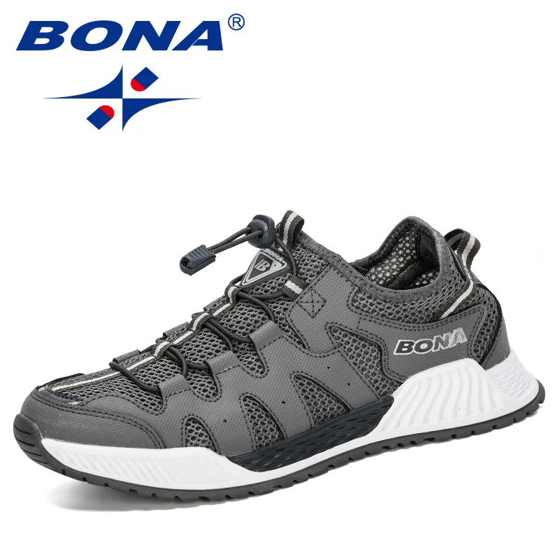 BONA-Zapatillas deportivas de malla para hombre, zapatos informales de talla grande 46, para caminar y trotar, a la moda