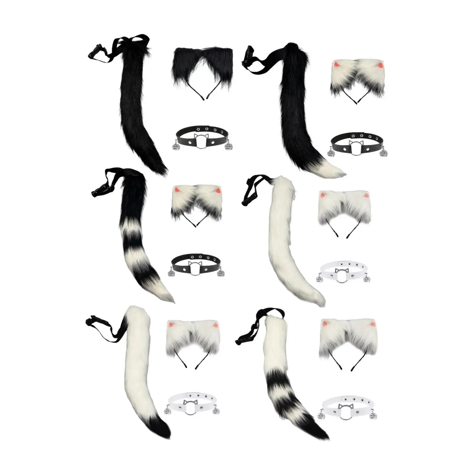ومجموعة الذيل مع ملابس الرقبة زي تنكري للحيوانات للحفلات التنكرية