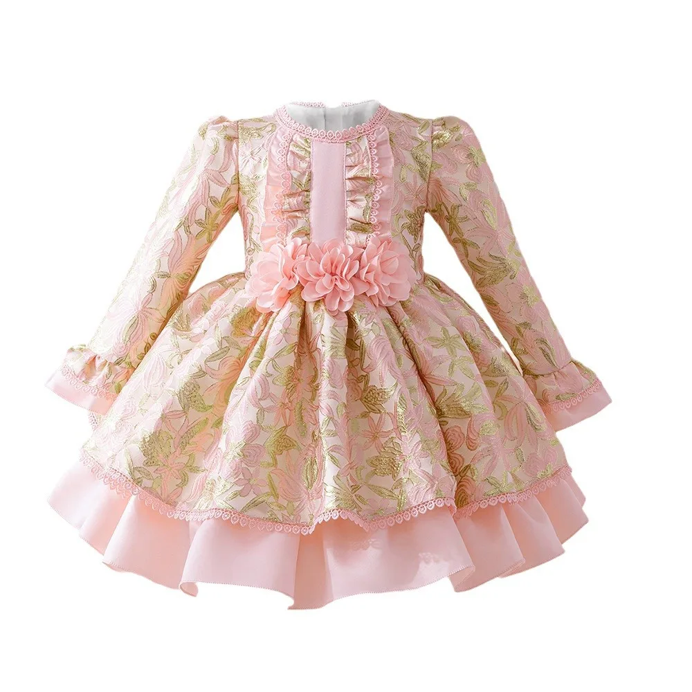 Infant Baby Baptism Dress For Girls Kids Wedding Party Dresses Bow Beaded Tulle Christening Gown Birthday Children Clothes