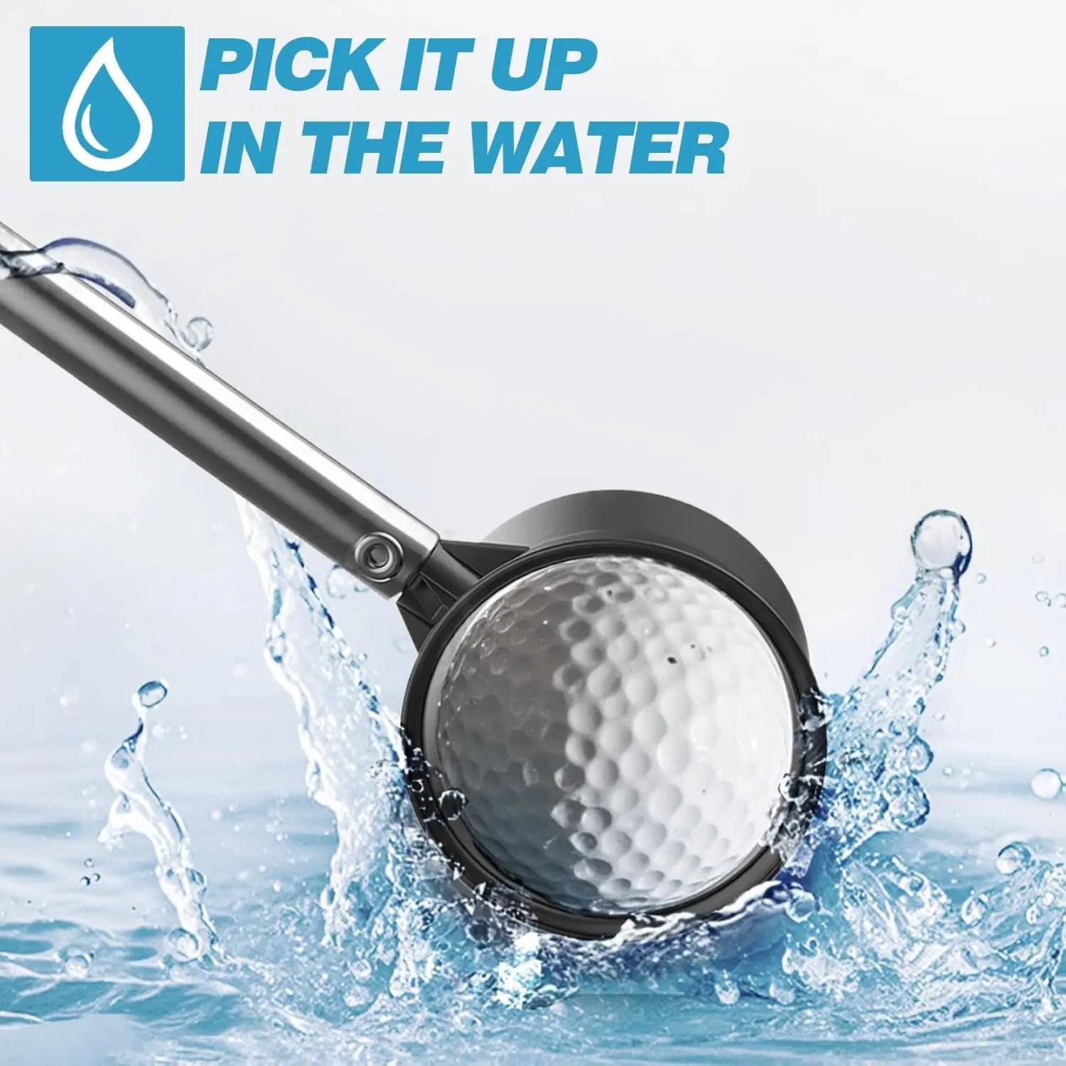 9Ft/12Ft Telescopic Stainless Steel Golf Ball Retriever for Water, High Durability Double‑Sided Golf Ball Picker Upper, Portable Golf Ball Collector Tool for Water Hazard & Driving Range, Practical Golf Training Accessories Gifts for Men Women Golfers