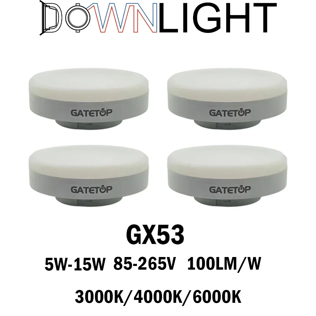 8pcs LED spotlight GX53 wardrobe light grille light AC85-265V 5W-15W no flickering 100LM/warm white light suitable kitchen