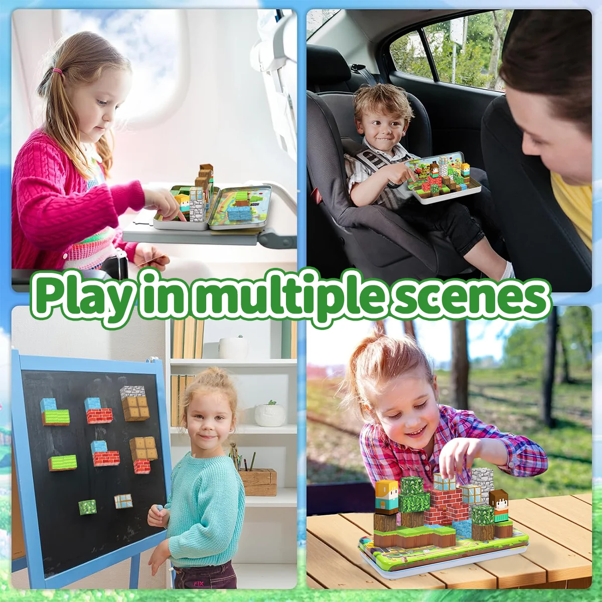 Magnetic Building Blocks Constrution Sets Forest World，STEM Learning Building Blocks Toys For Kids，Gifts Fun Stress Relief Toys