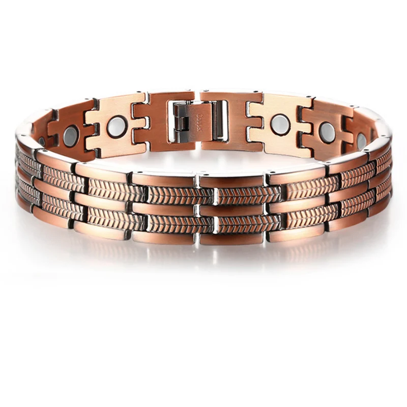 Men Women Elegant Pure Copper Energy Germanium Magnetic Therapy Link Bracelet Pain Relief for Arthritis Carpal Tunnel DropShip