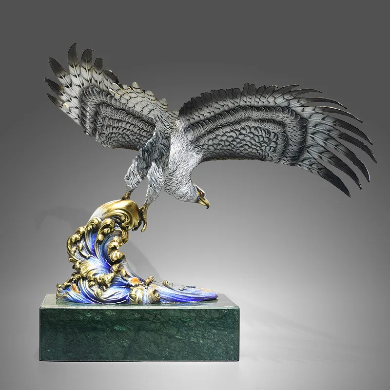 HYS solid brass eagle soaring ornament - office & home decor