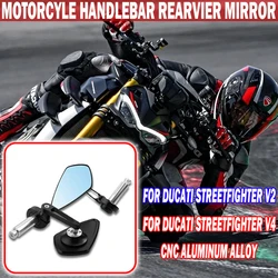 New Motorcycle Cnc Aluminium Handlebar Bar End Mirror For Ducati Street fighter V4 V2 Monster 821 1200 Scrambler 400 800 Mirrors