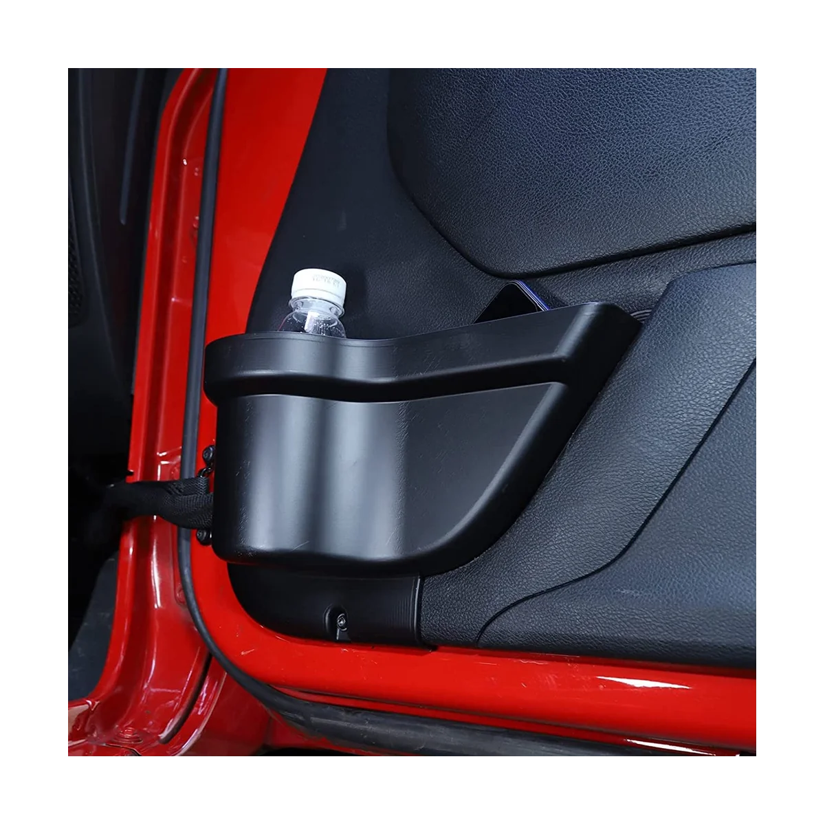 Front Door Side Insert Storage Pockets Box with Cup Holder Interior Accessories for 2011-2017 Jeep Wrangler JK 2/4 Door image 6