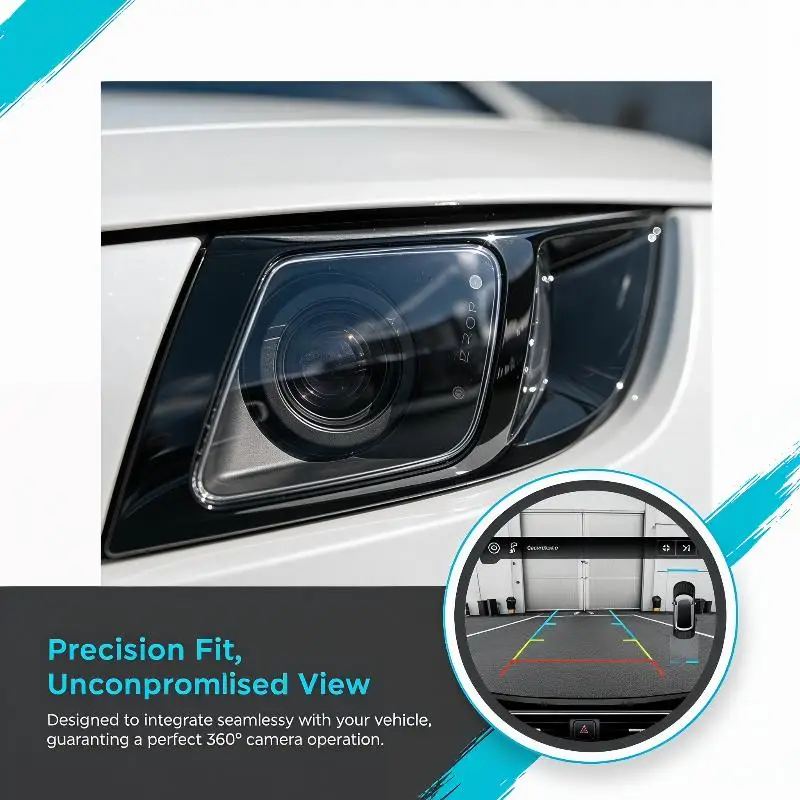 

1 Pair Yellowing Resistant Car 360 Panoramic Camera Lens Cover Durable Protector for Most SUV Sedan Autos
