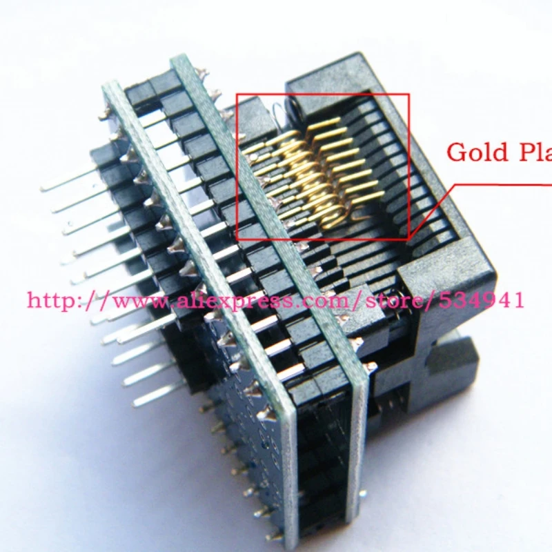 Gold Plating SOP16 to DIP16 Adapter Wide 300mil SOIC16 -DIP16 Socket sop16 to dip16 ic programmer for RT809H T48 T56 T76 TL866