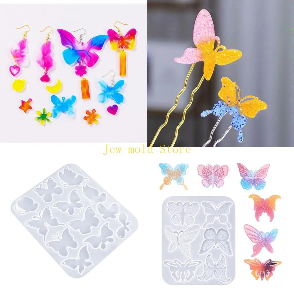 

C71B Butterfly Earrings Silicone Mold Crystal Epoxy Resin Jewelry Making Supplies
