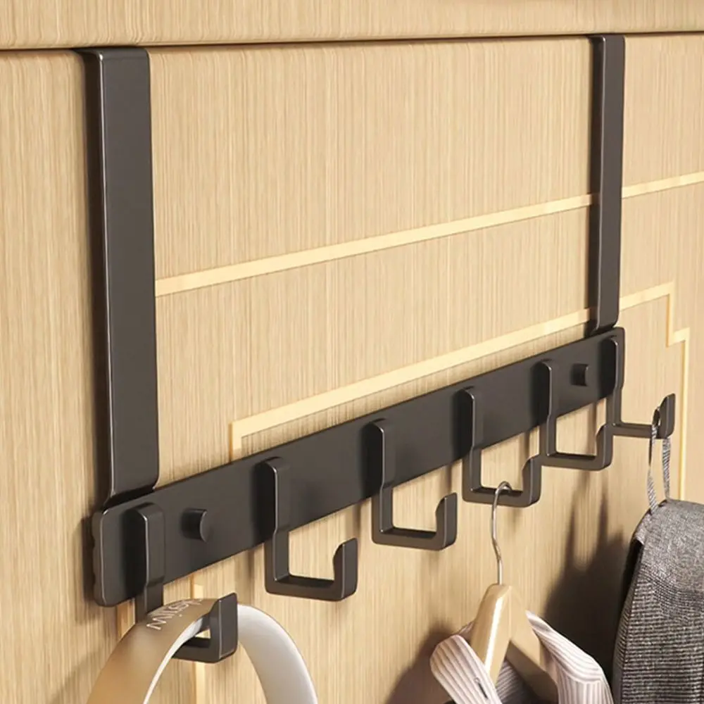 6 Hooks Clothes Coat Hat Towel Hanger Home Bathroom Organizer Rack Hooks Over The Door Kitchen Accessories Holder