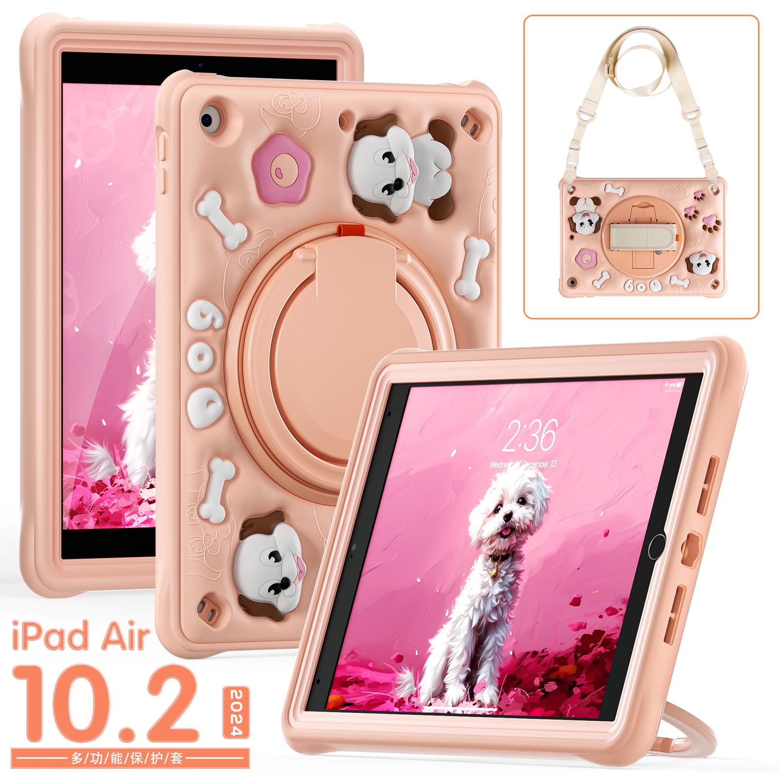 

Cartoon Tablet Case for ipad 10.2 2021 2020 2019 9th8th 7th Full Body Shock Proof Tablet Cover Multi Functional Protection Cover
