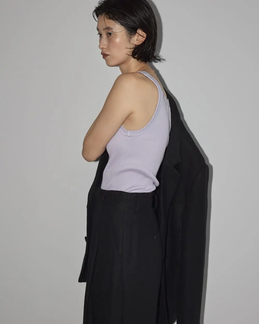 투데이풀 탱크탑 좁은 어깨 넓은 골지 텍스처 편안한 순면 고탄력 올드 패션 핀수 봉제 조끼