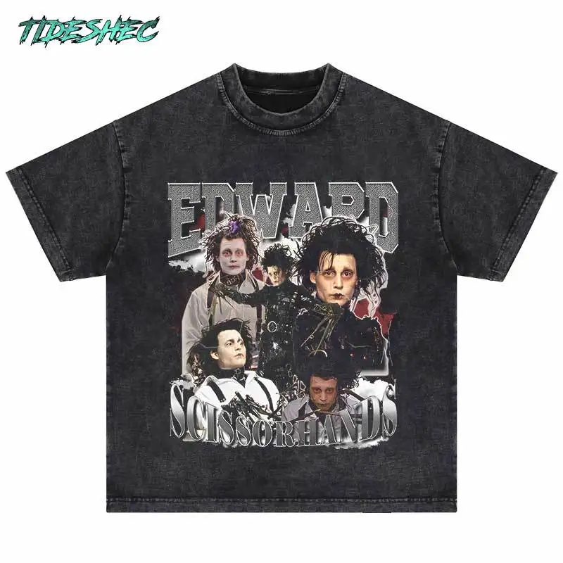 

TIDESHEC Hip Hop Streetwear Graphic DTG Printed T Shirt 2024 Y2K Casual Cotton T-shirt Harajuku Men Oversize Portrait Tops Tees