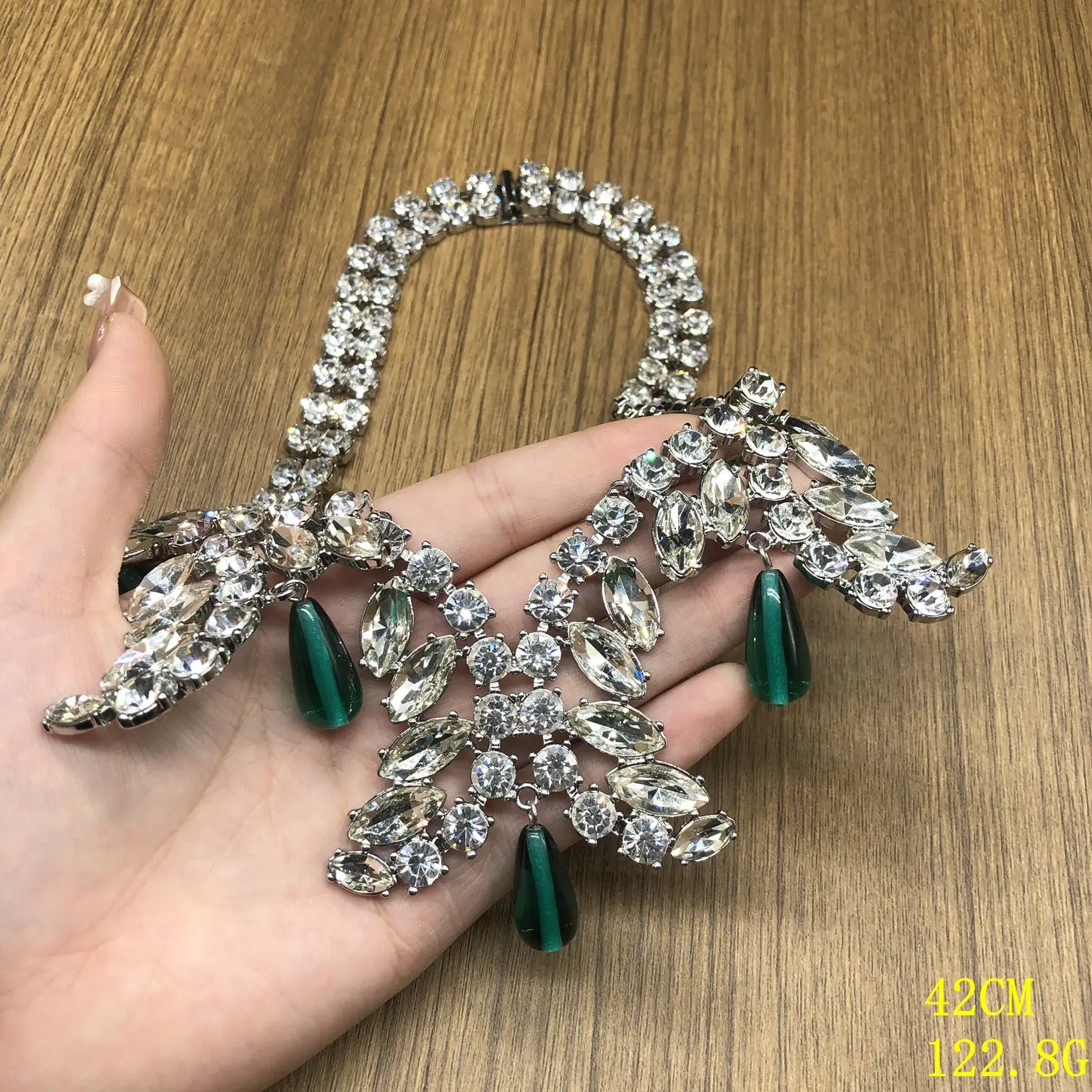 grand retro claw-inlaid Rhinestone shining necklace exquisite jewelry