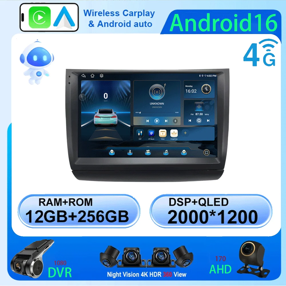 

Android 16 For Toyota Prius 20 2003-2009 Carplay Auto Radio Multimedia Stereo head unit Player Navigation Screen GPS 2din DVD