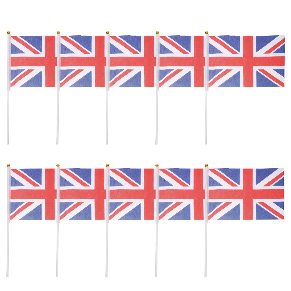 10Pcs Hand Uk Flags… - image