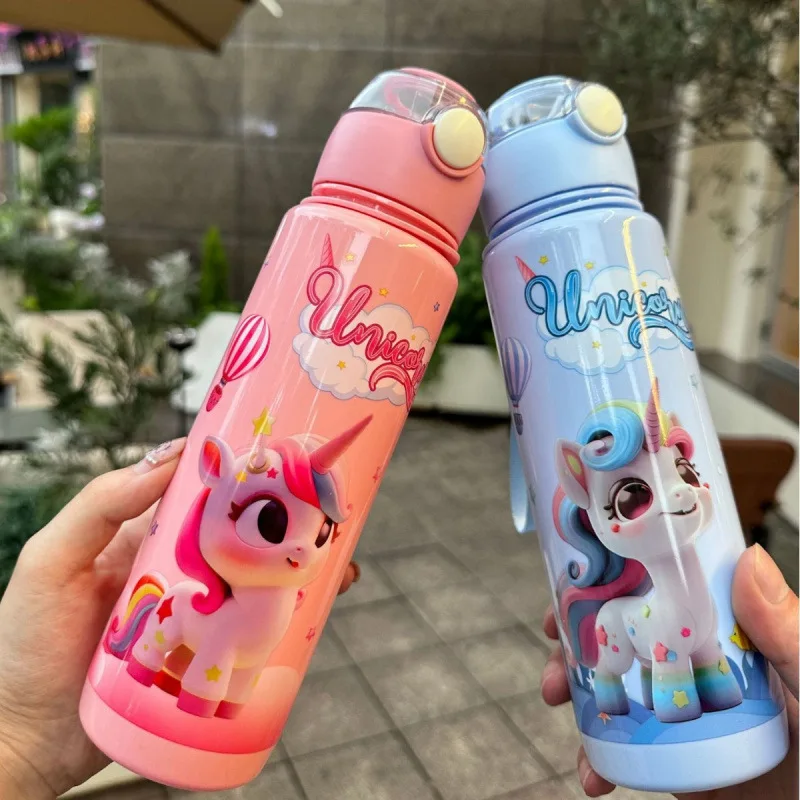 

700ml My Little Pony Water Cup Space with Hand-held Ring High Temperature Resistant Portable Outdoor Water Bottle Christmas Gif