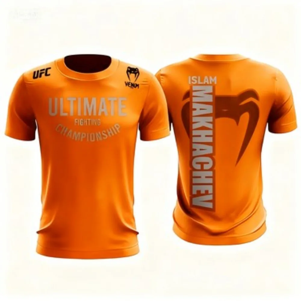 أزياء الصيف 2025 الرياضة في الهواء الطلق طباعة ثلاثية الأبعاد ، UFC للرجال والنساء تي شيرت في نهاية المطاف بطولة القتال التدريب الملابس