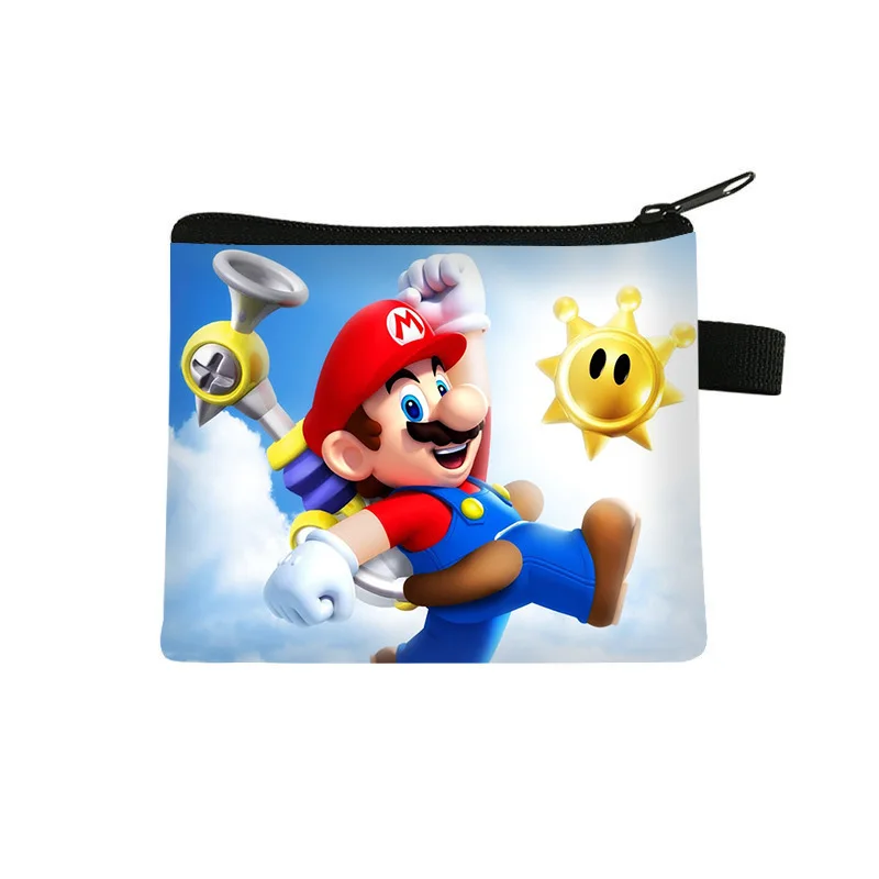 Super Mario Cartoon Wallet para crianças, carry bolsa de armazenamento, sacos chave, requintado, masculino, feminino, estudante, feriado, festa, presentes