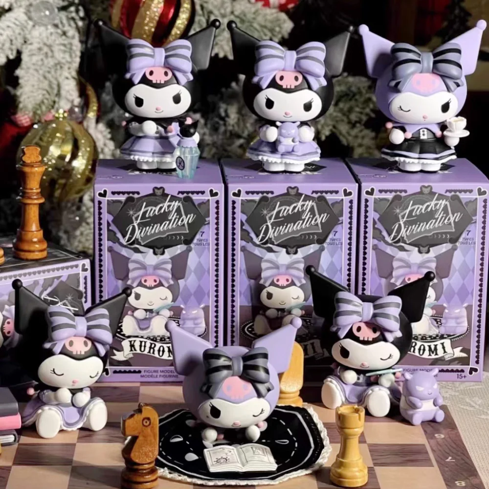 Sanrio Kuromi Lucky Divination Series Blind Box Anime Figure Collection Model Toys Statue Action Figurine Dolls Festival Gifts