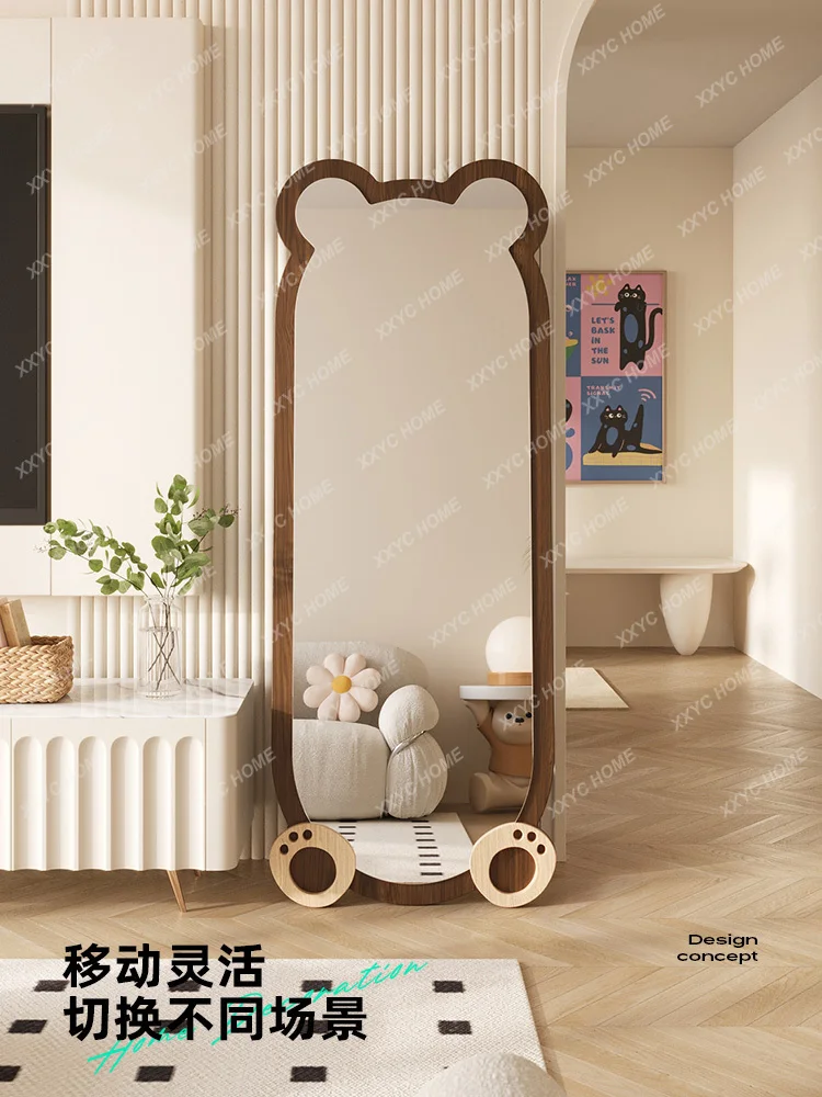 Bear Full-Length Mirror Floor  Girls' Bedroom Internet Celebrity Dressing Clothing Store Full-Length