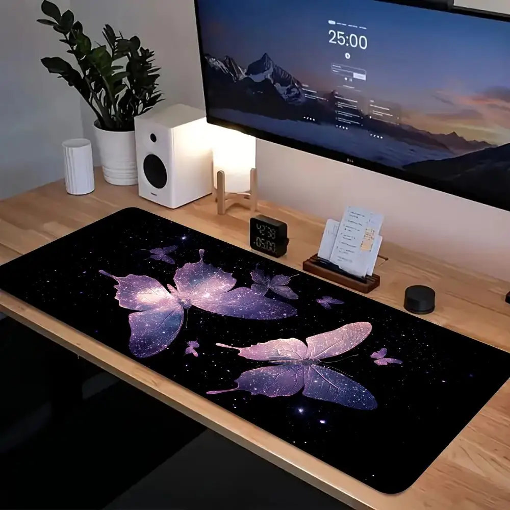 

Beautiful Purple Butterfly Mouse Pad Large XXL Gaming Mousepad Office Keyboard Rubber Anti-slip HD MousePad Gamer Long Desk Mat