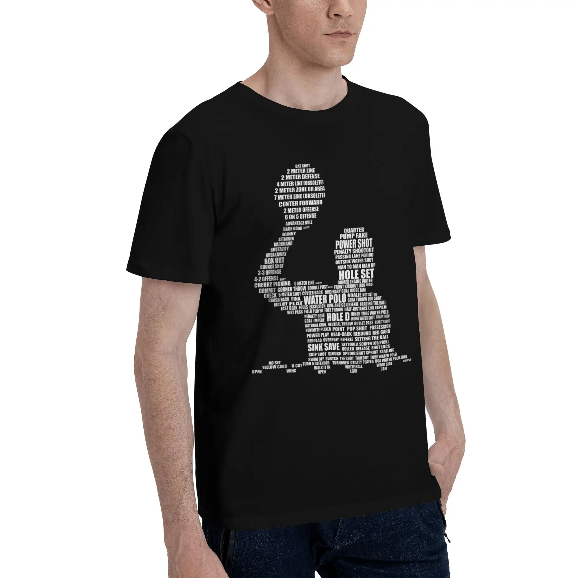 Mens Womens Water Polo Player  T Shirt 100% Cotton Print Tee Shirts  Top Clothing