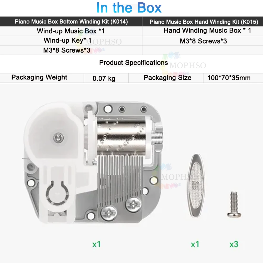 For Bambu Lab Model Mouse Kit 002 Diy Model for Bambulab Clockwork Hand Crank Piano Music Box model Standard Part DIY 3D Printed