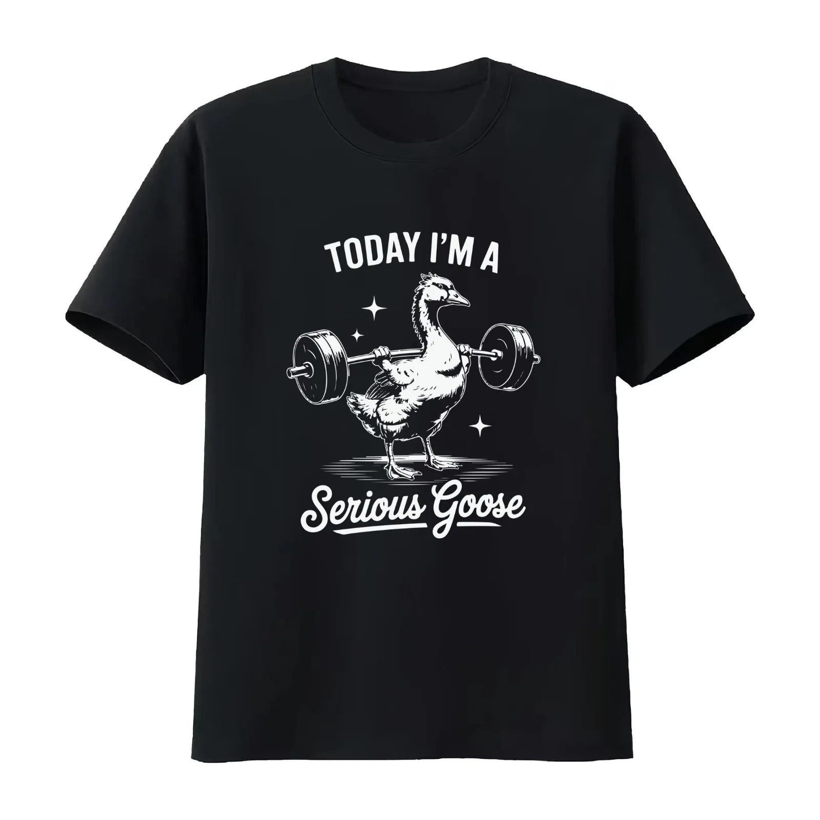 Today I’m a Serious Goose – Funny Gym Workout Animal Design T-Shirt Summer Casual Cotton Tee Oversized Streetwear Tops