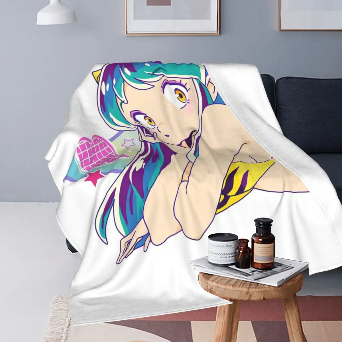 Flying Lamu Anime Urusei Yatsura Blankets Soft Warm Flannel Throw Blanket Bedding for Bed Travel Home Couch
