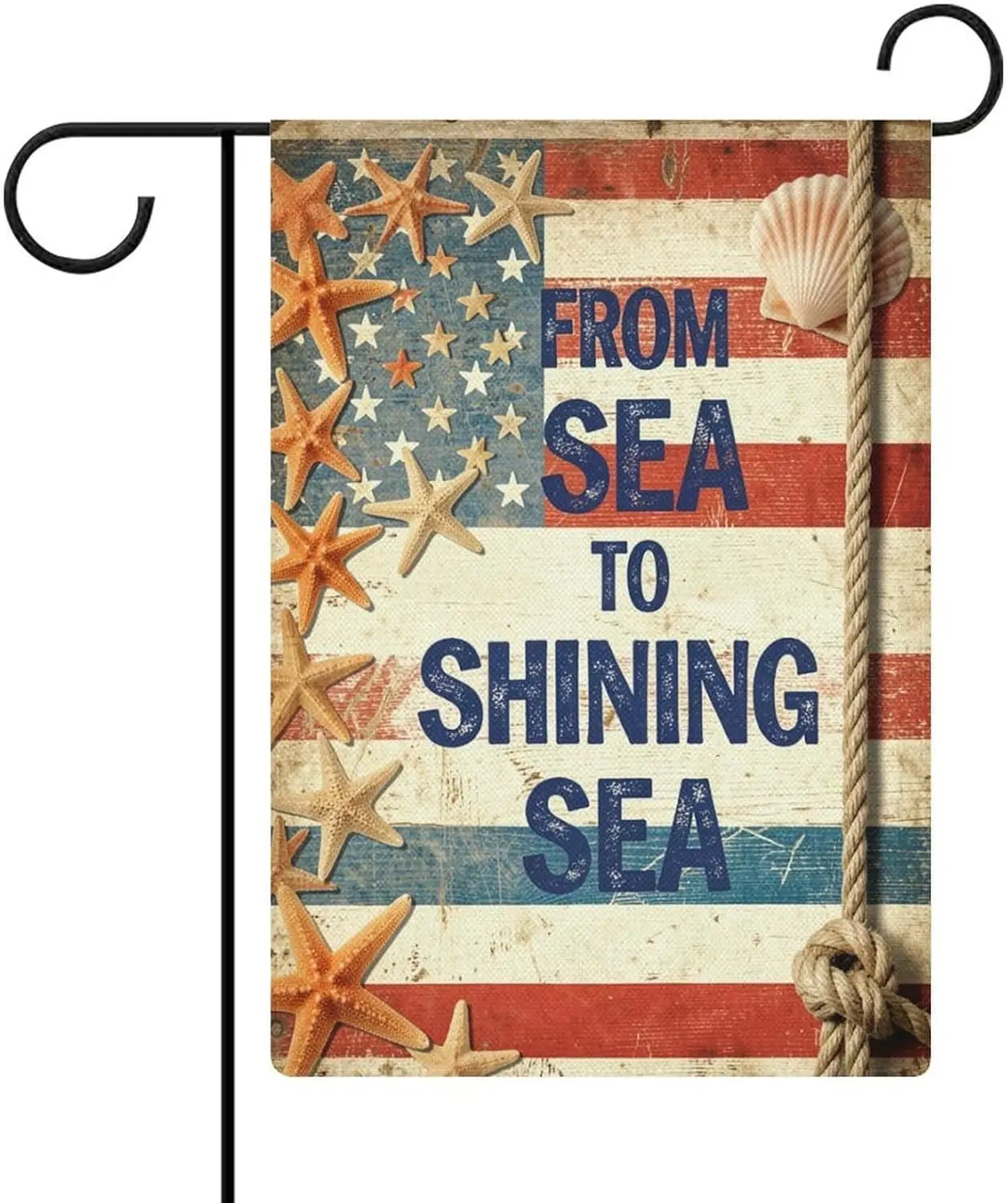 12x18 Inch From Sea to Shining Sea 4th of July Garden Flag Double Sided Nautical Coastal Decor IIC