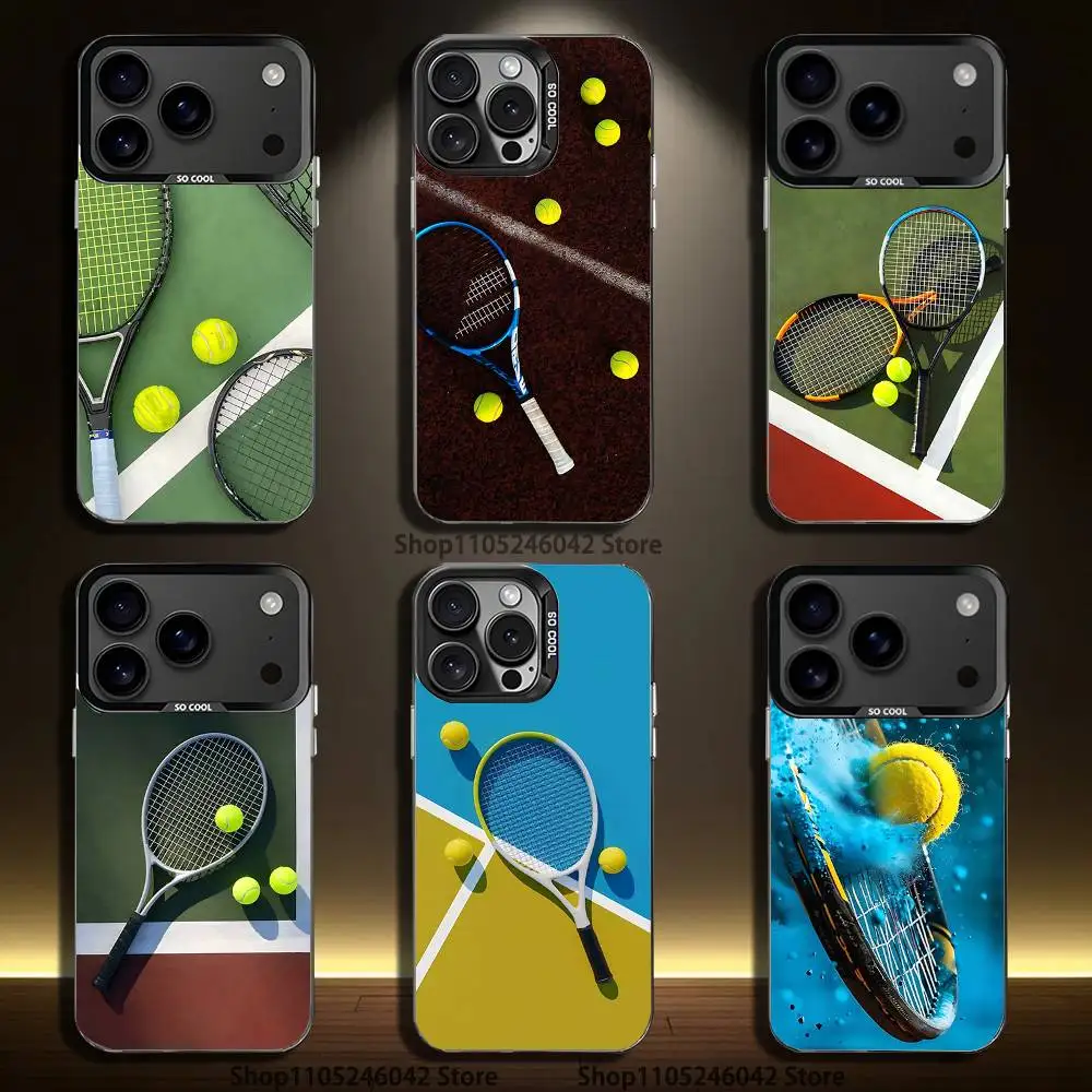 

Sports Tennis For iPhone 17,16,15,14,13,12,11,Mini,Pro,E,SE4,XS,MAX Black Candy Matte Cover