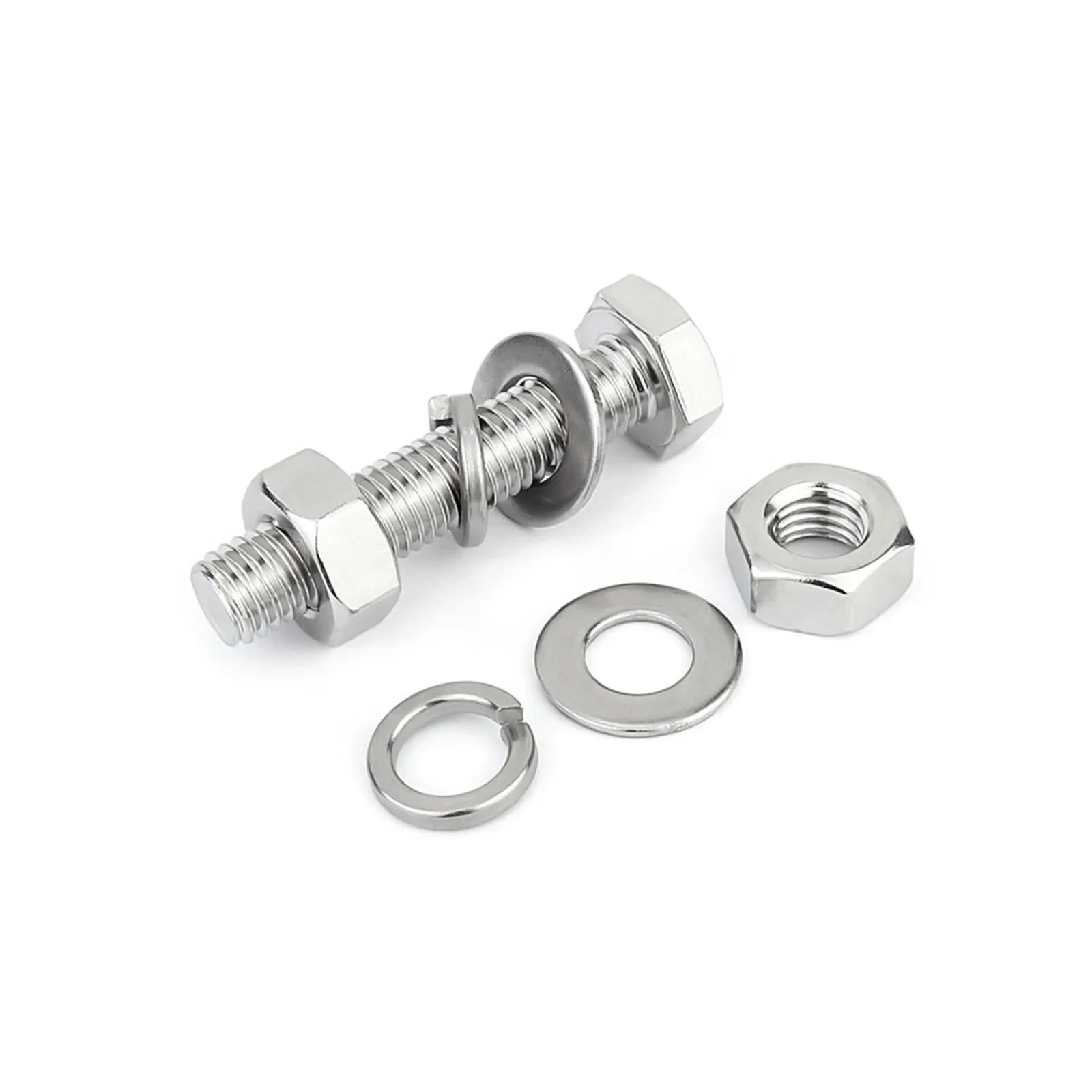 1/30 Sets 304 Edelstahl Sechskantschrauben- und Muttern-Set Komplettset M3 M4 M5 M6 M8 M10 Lange Schrauben Unterlegscheiben Sortiment – Detail 6