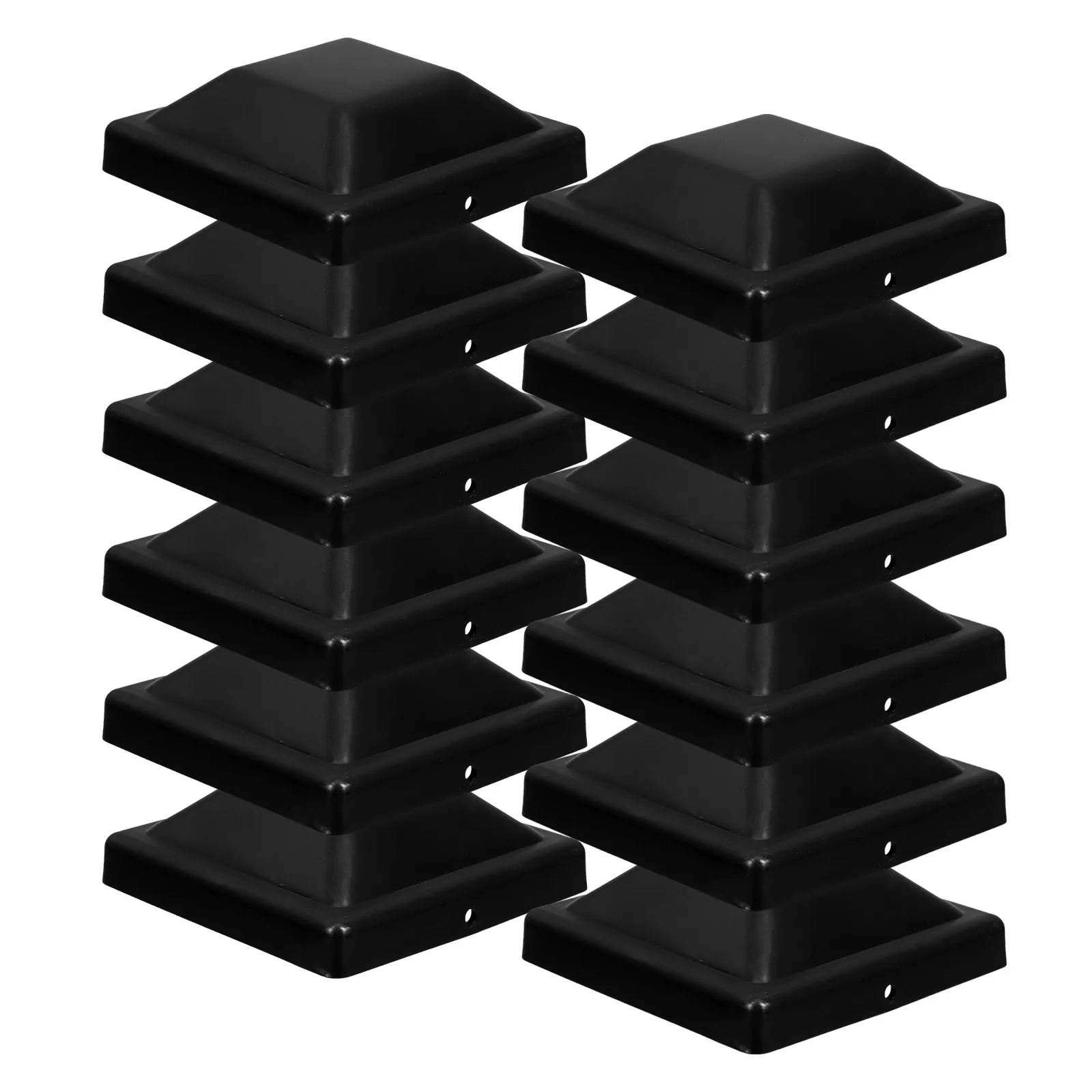 12Pcs Outdoor Fence Post Caps Black Protective Covers for Wooden Wooden Deck Post Plastic Caps Fence Pole Top Cover